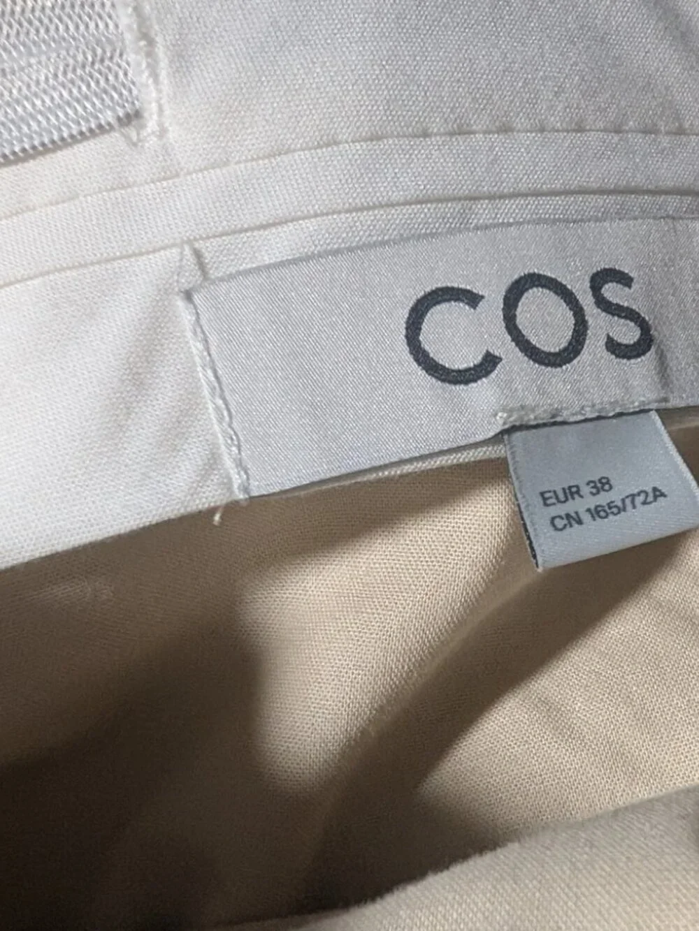 NEW COS | Relaxed Linen-Blend Wide-Leg Trousers in Beige (38, US 6)